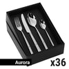 (6 szt.) Zestaw sztućców Aurora – stal nierdzewna 18/10 – 24-częściowy – dla 6 osób
