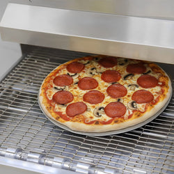 (2 szt.) Elektryczny piec przelotowy do pizzy - 980x1300 mm - cyfrowy - szerokość taśmy: 400 mm - włącznie z ramą podstawy