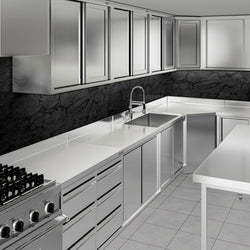 Szafka wisząca ze stali nierdzewnej ECO - 1800x400mm - z drzwiami suwanymi - 650mm wysokości