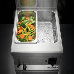 Bemar wodny elektryczny - nastawny - 1,2kW - 1x GN 1/1 lub 2x GN 1/2 - z zaworem spustowym