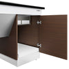 Element neutralny DUBLIN – 2000 mm – z blatem granitowym – z kółkami i 4 drzwiami – brązowy