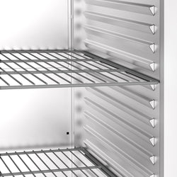 Szafa mroźnicza ze stali nierdzewnej PREMIUM - GN 2/1 - 1400L - 1400x810mm - 2 drzwi - chłodzenie wentylowane; samozamykające drzwi
