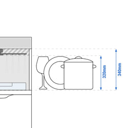 Double-skinned Undercounter Commercial Dishwasher - 500mm Basket - Digital Controls - 3.9kW - with Integrated Water Softener - with Drain, Rinse Aid & Detergent Pumps