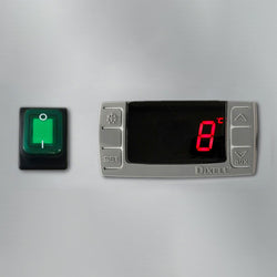 Saladette ECO - 903 mm - 2 szklane drzwi - z blatem ze stali nierdzewnej dla 5x GN 1/6