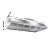 Commercial Ceiling-Mounted Extraction Canopy - 3400mm - with Baffle Filters & LED Lights - 1300mm Deep