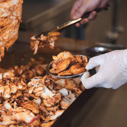 Akumulatorowa krajalnica do kebaba - wydajność: 60 kg/dzień - włącznie z 2 akumulatorami, nożem do cięcia i kamieniem do ostrzenia