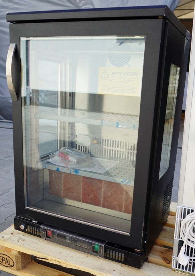 Dry maturation meat maturation cabinet 0.59 m - with 1 glass door - black