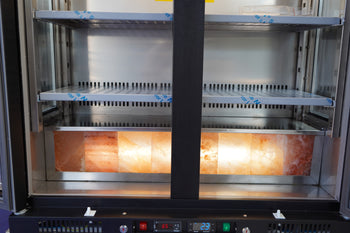 Dojrzewanie na sucho szafa do dojrzewania mięsa 0,92 m - z 2 szklanymi drzwiami - czarna - Prime Gastro