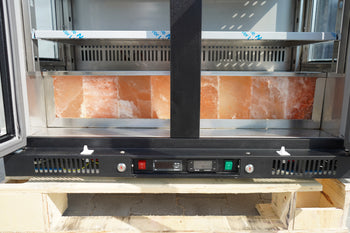 Dojrzewanie na sucho szafa do dojrzewania mięsa 0,92 m - z 2 szklanymi drzwiami - czarna - Prime Gastro