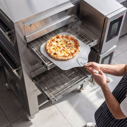 (2 szt.) Elektryczny piec przelotowy do pizzy - 1260x1750mm - cyfrowy - szerokość taśmy: 500mm - włącznie z ramą podstawy