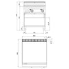 Commercial Electric Griddle - with Hard Chrome Plate - 11.4kW - Smooth Plate - Cooking area: 396x667mm - on Stand
