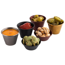 (6 sztuk) Miseczki - zestaw 6 sztuk - nierdzewna stal - 40 ml - Ø 60 mm - czarne