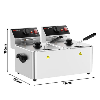Podwójna frytownica elektryczna - 4+4 litry - 5 kW - Prime Gastro