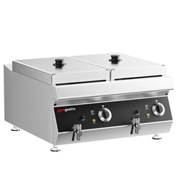 Frytownica podwójna - 600 mm - 13+13 litrów - 9 kW - z kranem spustowym