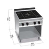 Infrared Hob - 16kW - 4 zones - with open base shelf