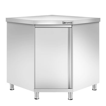 Szafka robocza narożna ze stali szlachetnej PREMIUM z drzwiami skrzydłowymi 1000 x 600 mm - Prime Gastro