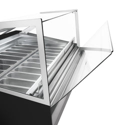 Lada na lody IVY - 1292 mm - konwekcyjna - na 14 pojemników o pojemności 5 litrów - Czarna