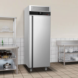 Commercial Upright Freezer Stainless steel PREMIUM - GN 2/1 - 700L - with 1 glass door