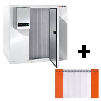 Commercial Walk-In Freezer Room - 1800x2100mm - 5,13m³ (5130L) - incl. Integral Freezer Unit & Strip Curtains