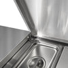 Półka nadstawna na przyprawy – szerokość: 1600 mm – 8x GN 1/4 – z uchylną pokrywą ze stali nierdzewnej