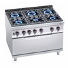Kuchenka – gazowa – 53,5 kW – z 6 palnikami – z piekarnikiem gazowym statycznym 12 kW