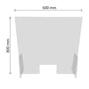 Osłona przeciwkaszlowa – pleksiglas – 600 x 800 mm – z okienkiem podawczym