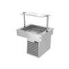 Commercial Drop-in Refrigerated Well - 800mm - +2 to +8°C - 2x GN 1/1 - 190W - Square Glass - with Glass Sneeze Guard