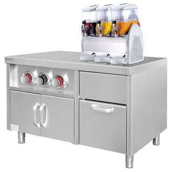 Szafka dolna na dystrybutory napojów z uchwytami na kubki i komorą na kostki lodu - 1,2 m - Prime Gastro