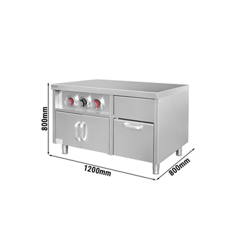 Szafka dolna na dystrybutory napojów z uchwytami na kubki i komorą na kostki lodu - 1,2 m - Prime Gastro
