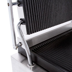 Grill kontaktowy / grill do hamburgerów – 3 kW – ruszt górny i dolny – powierzchnia grillowania: 340 x 230 mm