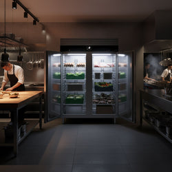 Chłodziarka ze stali nierdzewnej PREMIUM - GN 2/1 - 1400 litrów - z 2 drzwiami