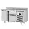 Stół chłodniczy PREMIUM PLUS - 1468x600mm - 250L - z 1 drzwiami - z 2 szufladami - z rantem - na rynek PL