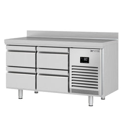 Stół chłodniczy PREMIUM PLUS - 1468x700mm - z 4 szufladami - z rantem