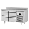 Stół chłodniczy PREMIUM PLUS - 1468x700mm - z 4 szufladami - z rantem