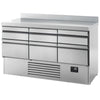 Stół chłodniczy Premium PLUS – 1460 x 700 mm – z 6 szufladami – z rantem
