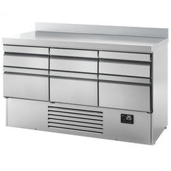 Stół chłodniczy PREMIUM PLUS - 1460x700mm - 355L - z 6 szufladami - z rantem