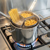 Garnek do makaronu – stal nierdzewna – Ø 240 mm – 8 L – z 3 wkładami sitowymi – nadaje się do indukcji