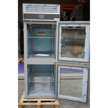 Chłodziarka ze stali nierdzewnej PREMIUM - GN 2/1 - 700 litrów - z 2 szklanymi półdrzwiami - Prime Gastro