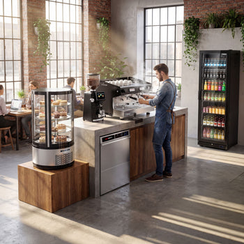 panoramavitirne_kaffeemuehle_gläserspuelmaschine_kaffeemaschine_getraenkekuehlschrank_room