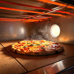 Elektryczny piec do pizzy – 4+4 x 33 cm – manualny – wraz z podstawą