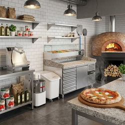 Stół roboczy ze stali nierdzewnej PREMIUM - 1400x700mm - z półką dolną i panelem tylnym