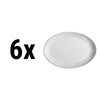 (6 szt.) CLASSICO - Półmisek - owalny - Porcelana - 320x243mm - Biały