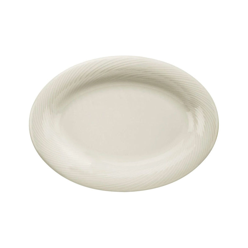 (12 sztuk) SEMPRE – Talerz/ półmisek – owalny – długość: 230 mm – kremowy