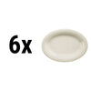 (6 szt.) SEMPRE - Talerz płytki - Porcelana - 230x230mm - Kremowy