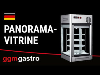 Stołowa witryna panoramiczna - 108 litrów - 4 obrotowe półki - srebrna - Prime Gastro