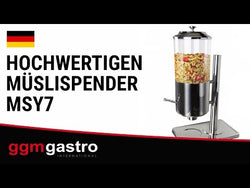 Dyspenser do płatków - pokrętło - pojemnik z tworzywa - stojak ze stali nierdzewnej