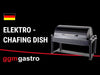 Chafing Dish elektryczny / Podgrzewacz bufetowy elektryczny - GN 1/1 - z pokrywką rolowaną - czarny