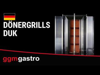 Grill gazowy do gyrosa/kebaba - 3 palniki - maks. 40 kg - włącznie z 2 płytami ochronnymi i 2 drzwiami na zawiasach - Prime Gastro