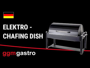 Naczynie do podgrzewanie elektryczne - GN 1/1 - z pokrywką rolowaną - czarny - Prime Gastro