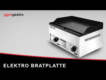 Elektryczna płyta grillowa – 4,4 kW – gładka – powierzchnia grillowania: 600 x 335 mm - Prime Gastro